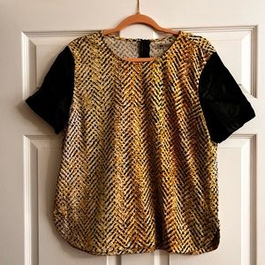 Leather Sleeve Snake Skin Shirt